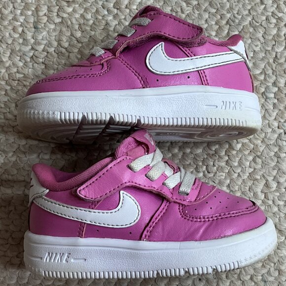 Nike Air Force 1 Toddler Baby Girl Size 5C Pink AF1 Sneakers Shoes FN0236-600 - Picture 8 of 11